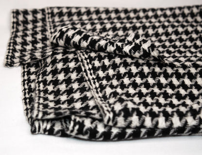 Black and White Houndstooth Cashmere Shawl