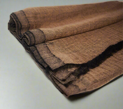 Earthy Brown Black Pashmina Scarf