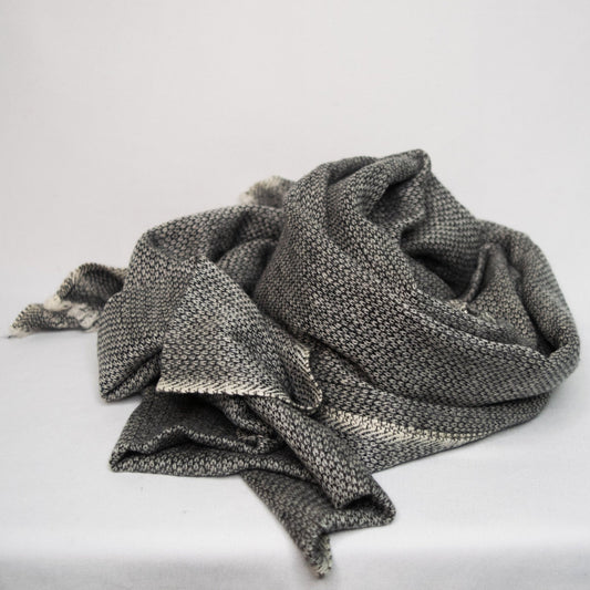 Grey & Cream Cashmere Scarf