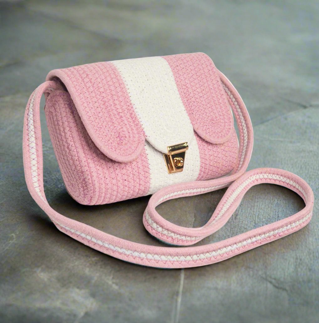 Pink White Crossbody Bag