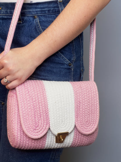 Pink White Crossbody Bag women