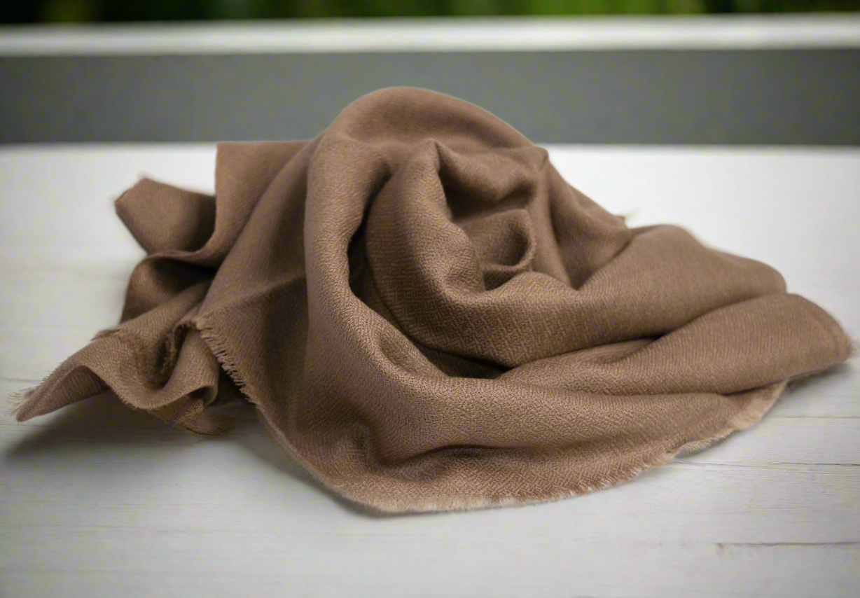 Sand Beige Diamond Weave Pashmina Scarf
