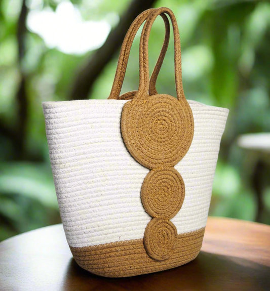 White Cotton Rope Tote Bag